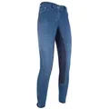 Produktbild: HKM Reiterhose HKM Reithose -Summer Denim- mit Dreiviertel Alos Besatz blau 152
