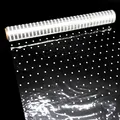 Produktbild: Cellophan Geschenkpapier Rolle, 40CM x 30M Weißer Punkt Zellophan Geschenkpapier Geburtstag Hochzeit, Geschenkfolie Transparent für Geschenk, Kunst, Blumen, Handwerk