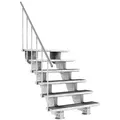 Produktbild: Dolle Außentreppe Gardenstep 120cm breit 6 Stufen Gitterrost 111-135cm Steigungshöhe mit Geländer
