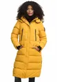 Produktbild: MARIKOO lange Damen Winterjacke warmer Parka gesteppt mit Kapuze B890 [B890-Schneestern-A-Yellow-Gr.M]