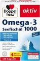 Produktbild:  Omega - 3 Seefischöl 1000 Kapseln für eine normale Herz- und Hirnfunktion 120 KAP