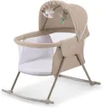Produktbild: Kinderbett Kinderkraft LOVI beige einfach zusammenklappbar Wiege Moskitonetz