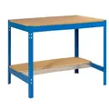 Produktbild: SimonRack Werkbank SIMONWORK BT0 in BLAU/HOLZ 842x910x610 mm (Höhe x Länge x Breite)