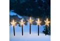 Produktbild: BONETTI Gartenstecker 5er Set LED Bodenstecker Sterne im Aryl-Look warm-weiß beleuchtet, batteriebetrieben, Timer, moderne Weihnachtsdeko