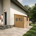 Produktbild: Timbela Anbau-Gartenhaus Holz M339 6 m² ohne Seitenwand ohne Boden