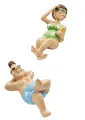 Produktbild: Souvenirs 2er Set Bade-Urlauberin für Liegestuhl ca. 6 cm und Bade-Urlauber cm, Blau Grün, 3870393