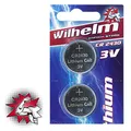 Produktbild: 2 x CR2430 WILHELM Lithium Knopfzelle 3V 270mAh ø24,3x3,0mm Batterie DL 2430