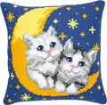 Produktbild: Vervaco Kreativset Vervaco PN-0008678 Stickkissen Motiv Kätzchen auf dem Mond, (Set, embroidery Kit), Made in Europe