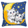 Produktbild: Vervaco Cross Stitch Kit: Kissen: Mond Und K�tzchen