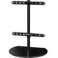 Produktbild: ONKRON TV Standfuss für 32-65 Zoll Fernseher bis 35 kg, universal TV Ständer höhenverstellbar schwenkbar, Fernsehständer max VESA 400x400, Standfuß Fernseher aus gehärtetem Glas Schwarz PT2-B