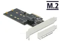 Produktbild: DELOCK 90499 - PCIe x4 > 3x SATA, 2x M.2 Key B, Low Profile