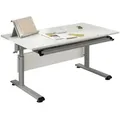 Produktbild: Paidi Jugendschreibtisch, Silber, Weiß, Metall, Holzwerkstoff, rechteckig, Kufe, 70x53-79x120 cm, Goldenes M, höhenverstellbar, Arbeitszimmer, Schreibtische, Jugend- & Kinderschreibtische