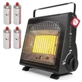 Produktbild: EVOCAMP Tragbare Gasheizung, Camping Heizung 1,7 kW, multifunktionale Keramikheizung, perfekte Gasheizung für den Outdoor-Einsatz mit ODS (Sauerstoffmangelsicherung), mit 4 Gaskartuschen