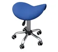 Produktbild: Zen Sattelhocker mit Rollen höhenverstellbar und drehbar - Sattelsitz Friseurhocker, ergonomischer Sattelstuhl Rollhocker für Massageliegen, Kosmetiksalon, Tattoo, Praxis und Büro, (Blau)