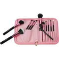 Produktbild: Fantasia Make Up Pinsel Set 12-teilig, Synthetik Haar, Professionelles Pinselset Makeup, hochwertiges Schminkpinsel Set – Rosa in Reißverschluss-Tasche