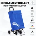 Produktbild: Einkaufstrolley mit Einkaufstausche und 4 Rollen für Treppensteiger (Blau/Weiß)