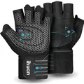 Produktbild: Fitness Handschuhe Damen Herren Vollschutz atmungsaktiv Handgelenkbandage 1 Paar