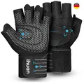 Produktbild: Belüftete Fitness Handschuhe mit Handgelenkband Unterstüzung Herren Frauen