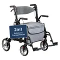 Produktbild: ForeverSenior 2 in 1 Rollator & Rollstuhl - mit Federung - 11,2kg