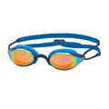 Produktbild: Zoggs Fusion Air Schwimmbrille Erwachsene, Herren und Damen – Komfort-Air-Dichtung, Antibeschlag, UV-Schutz, Weites Sichtfeld, Nasensteg Austauschbar, Titanium-Spiegelglas, Navy/Blau