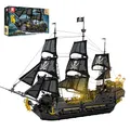 Produktbild: Reobrix 66036 Piratenschiff Modell Klemmbausteine,Groß Black Pearl Boot Schiff Bauspielzeugsets Mit Light, Segelschiff Modellbausatz，Geburtstagsgeschenk für Erwachsene und Jungen,(4708 Stücke)