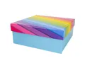 Produktbild: Out of the Blue Stapelbox Geschenkkarton in verschiedenen Größen hellblau mit Regenbogen, mit abnehmbaren Deckel