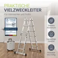 Produktbild: Juskys Aluminium Multifunktionsleiter 3,6 m klappbar - Tragfähigkeit bis 150 kg