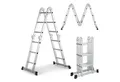 Produktbild: Juskys Vielzweckleiter Multifunktionsleiter, gummierte Standfüße, Gelenksystem, rutschfeste Trittfläche