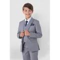Produktbild: SANDER STELLAN Kinderanzug Jungen Anzug Kommunionanzug in Hellgrau, 6-teilig festlich, elegant grau 104