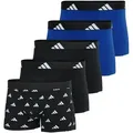 Produktbild: adidas Herren Boxershorts, 5er Pack - Trunks, Active Flex Cotton, Logo Schwarz/Weiß/Blau S