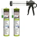 Produktbild: Petec 2x Scheibenkleber 310ml + Ausdrückpistole