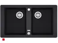 Produktbild: Franke Basis BFG 620 Onyx Fragranit-Spüle Schwarz Exenter Doppelbecken Auflage