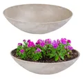 Produktbild: matches21 HOME & HOBBY Große Pflanzschalen 2 STK. für draussen in 45 cm - beige Sand marmoriert als wetterfeste Blumenschalen - Dekoschalen