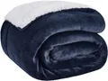 Produktbild: BEDSURE Kuscheldecke - Warm Sherpa Wolldecke & Sofadecke, Flauschig Sofaüberwurf Decke, Dicke Couchdecke, Fleecedecke, Flauschige Wohndecke für Couch, Marine Blau, 150x200 cm, XL
