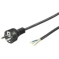 Produktbild: Wentronic Goobay Schutzkontaktkabel zum Konfektionieren, 2 m, Schwarz - Typ F (Typ F, CEE 7/7) > lose Kabelenden (94701)