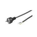 Produktbild: Goobay 94701 Stromkabel mit offenen Kabelenden & angepressten Aderendhülsen / gerader Schutzkontaktstecker / Universelles Netzkabel / Schwarz / 2 m