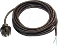 Produktbild: NKBK H05VV 2M1,5 - Netzkabel, Schutzkontaktstecker, 2 m, schw offenes Ende