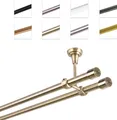 Produktbild: Gardinenstange Vorhangstange 19 mm mit Endkappen, einfache Montage,  Decke, 2-läufig, Antik Gold, 180 cm