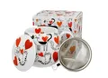 Produktbild: Duo Tee-Tasse Teebecher Set mit Teesieb Edelstahl und Deckel Teetasse mit Sieb Geschenk-Tasse Cup with Tea Infuser 400 ml 3teilig in Geschenkbox Kräuter-Teetasse Katzenwelt (Herzen)