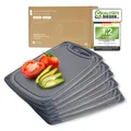 Produktbild: Exitoso Frühstücksbrettchen Kunststoff 6er Set BPA-frei anthrazit Schneidebrett