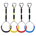 Produktbild: FBSPORT 4 Stück Klettern Ringe für Kinder, Outdoor Indoor Kinder Ninja Ringe zum Aufhängen belastbar bis 160KG, Klettergeräte Schaukeln für Garten