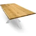 Produktbild: DELUKE Massivholzplatte Eiche mit Baumkante ERIK 100x70cm Tischplatte Rechteckig Holzplatte Arbeitsplatte aus Massivholz
