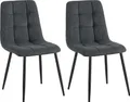 Produktbild: CLP 2er Set Esszimmerstuhl Tilde gepolstert mit Rückenlehne bis 150 kg belastbar,schwarz Cord