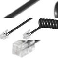 Produktbild: Goobay 50270 Telefonhörer-Spiralkabel CCA (kupferkaschiertes Aluminium), 2 m, Schwarz - RJ10-Stecker (4P4C) > RJ10-Stecker (4P4C)