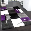 Produktbild: Paco Home Designer Teppich Mit Konturenschnitt Trend Teppich Modern Kariert Lila Schwarz Grau, Grösse:60x110 cm