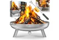 Produktbild: KESSER Feuerschale Feuertonne mit 2,5mm Stahldicke Feuerstelle, (Feuerkorb inklusive Feuerhaken + Wasserablauf), Feuerstelle massives Gusseisen 2 stabile Griffe