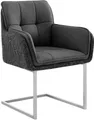 Produktbild: OTTO home Esszimmerstuhl Durham (1 St), Knopfsteppung und Kufengestell aus gebürstetem Metall, Sitzhöhe 50 cm