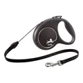 Produktbild: flexi® Black Design M Seil 5 m schwarz/Silber, Roll-Leine für Hunde bis 20 kg