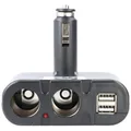 Produktbild: AccuCell KFZ-Adapter, Verteiler Zigarettenanzünder - Stecker auf 2X Kupplung + USB