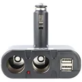 Produktbild: AccuCell KFZ-Adapter, Verteiler Zigarettenanzünder - Stecker auf 2x Kupplung + U